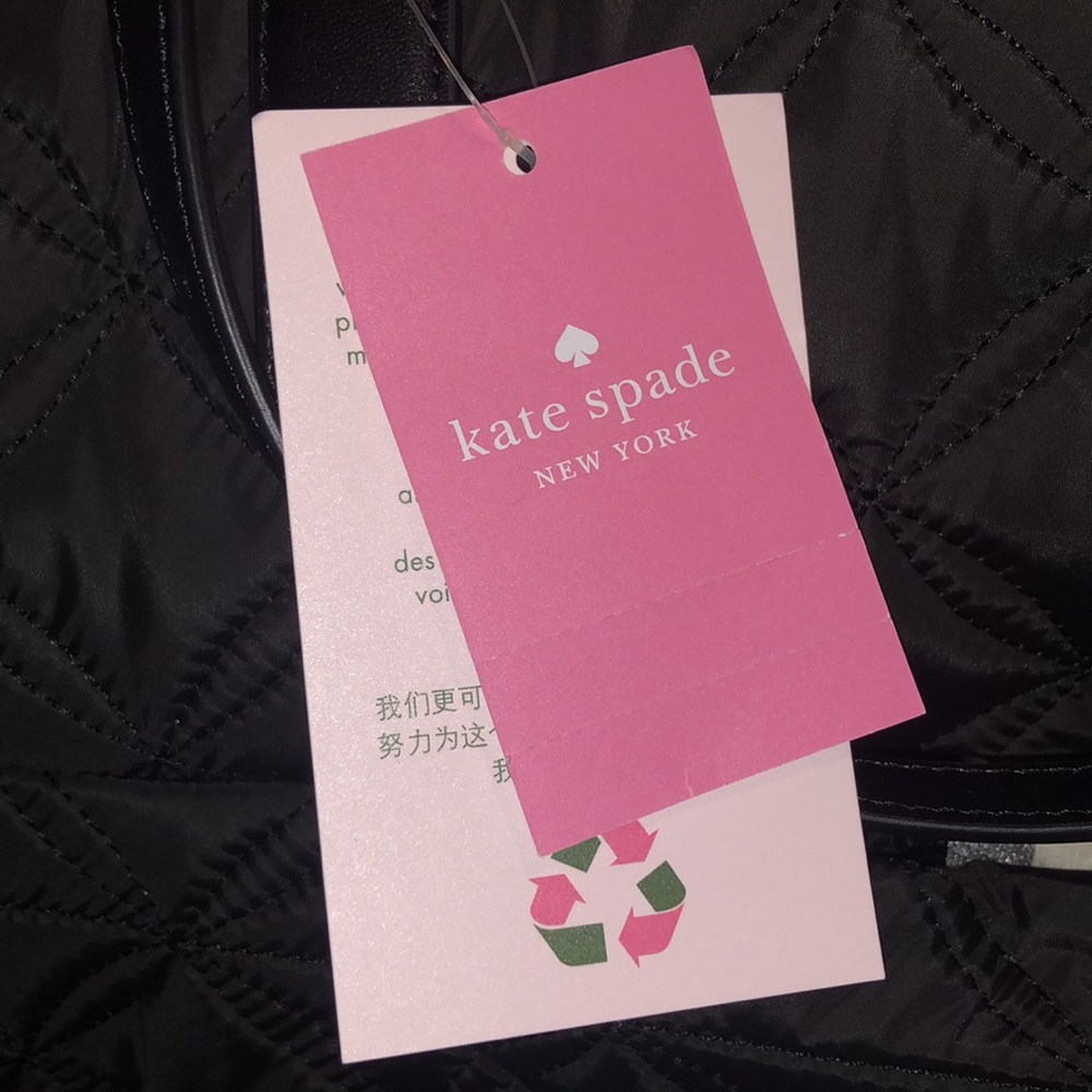 ♠️kate spade Chelsea Quilted Large Nylon Weekender Bag, Black NWT - Picture 6 of 9